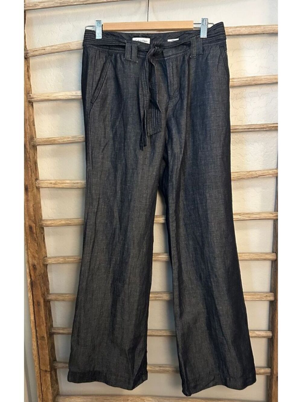 Calvin Klein Women's Linen Cotton Blend Pants Size 4